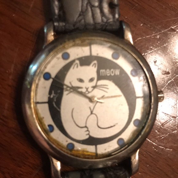 Meow Cat Watch Face - genuine buffalo watch band - Picture 2 of 14